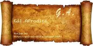 Gál Afrodité névjegykártya